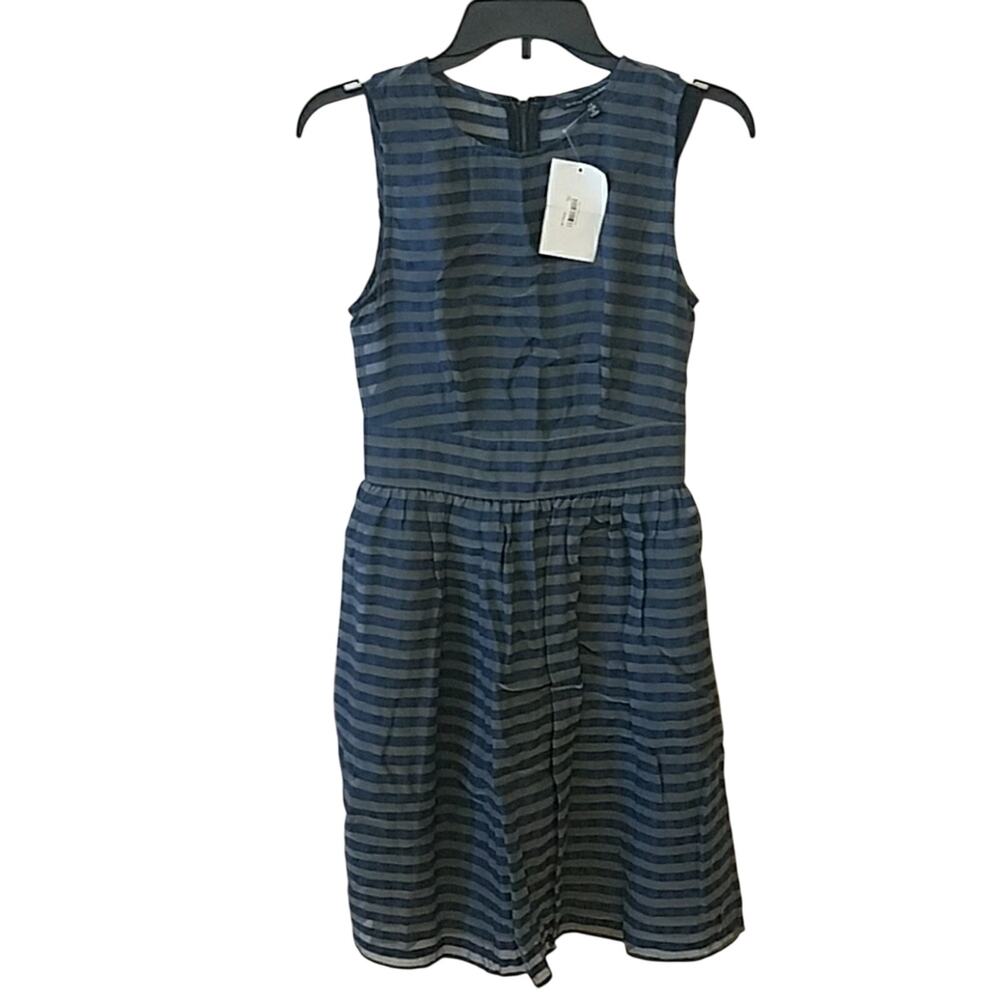 NWT W118 by Walter Baker XS striped knee length dress with slip
